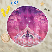 New Zealand Matariki Beach Blanket Maori Marae Purple Galaxy