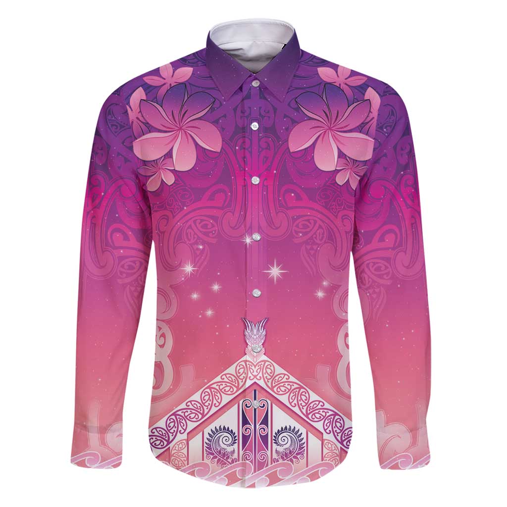 New Zealand Matariki Family Matching Puletasi and Hawaiian Shirt Maori Marae Purple Galaxy