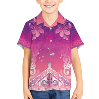 New Zealand Matariki Family Matching Puletasi and Hawaiian Shirt Maori Marae Purple Galaxy
