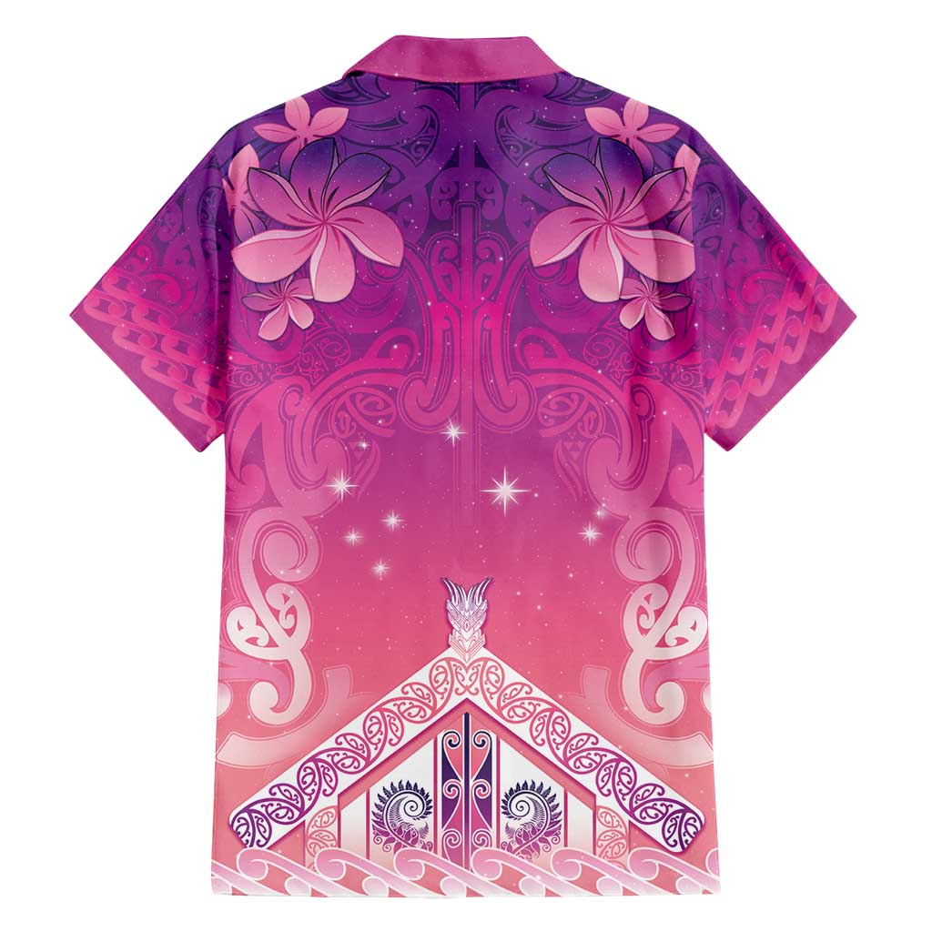 New Zealand Matariki Family Matching Summer Maxi Dress and Hawaiian Shirt Maori Marae Purple Galaxy