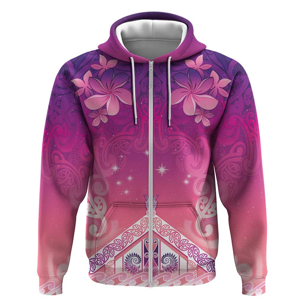New Zealand Matariki Hoodie Maori Marae Purple Galaxy