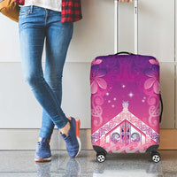 New Zealand Matariki Luggage Cover Maori Marae Purple Galaxy