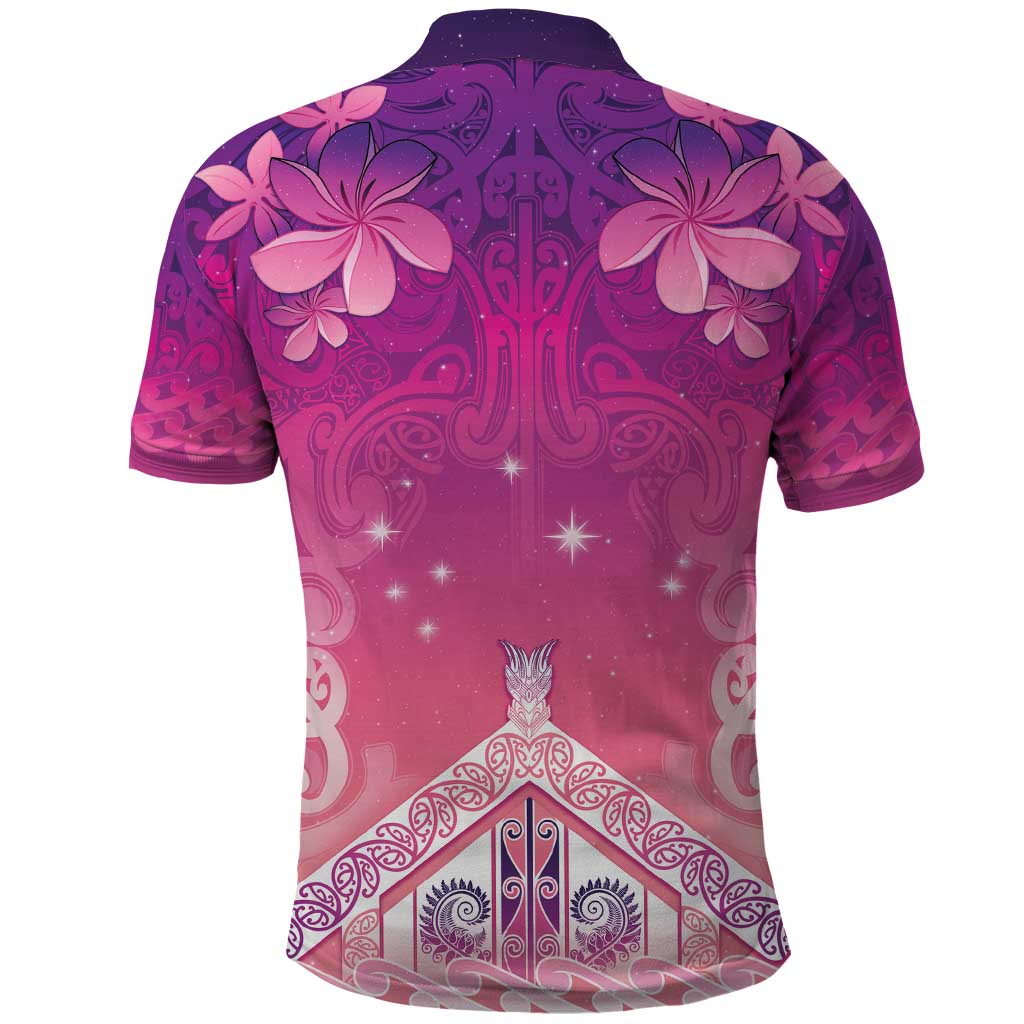 New Zealand Matariki Polo Shirt Maori Marae Purple Galaxy