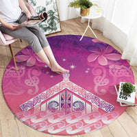 New Zealand Matariki Round Carpet Maori Marae Purple Galaxy