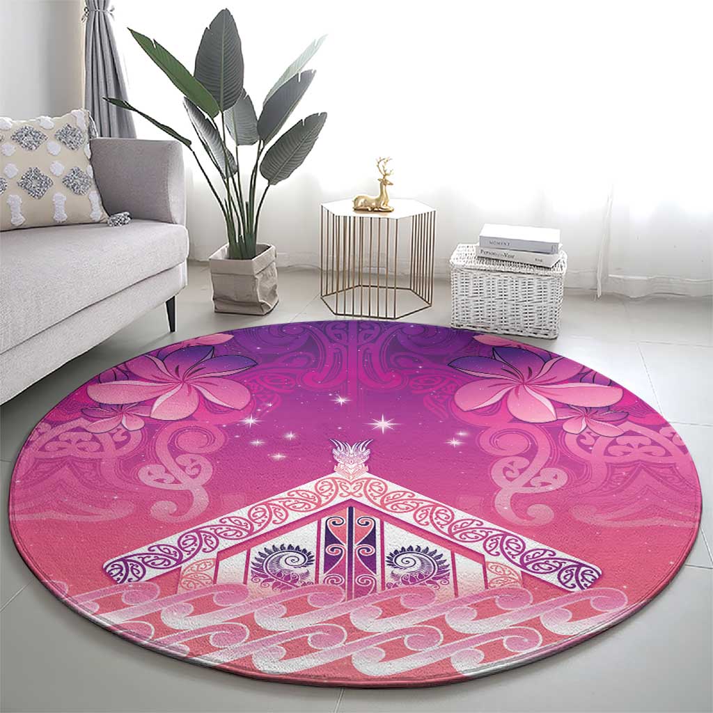 New Zealand Matariki Round Carpet Maori Marae Purple Galaxy