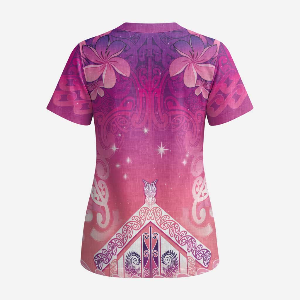 New Zealand Matariki Scrub Top Maori Marae Purple Galaxy - Polynesian Pride