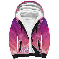 New Zealand Matariki Sherpa Hoodie Maori Marae Purple Galaxy