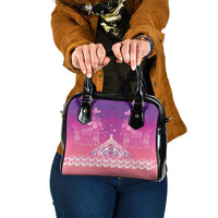New Zealand Matariki Shoulder Handbag Maori Marae Purple Galaxy
