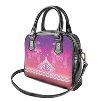 New Zealand Matariki Shoulder Handbag Maori Marae Purple Galaxy