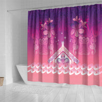 New Zealand Matariki Shower Curtain Maori Marae Purple Galaxy