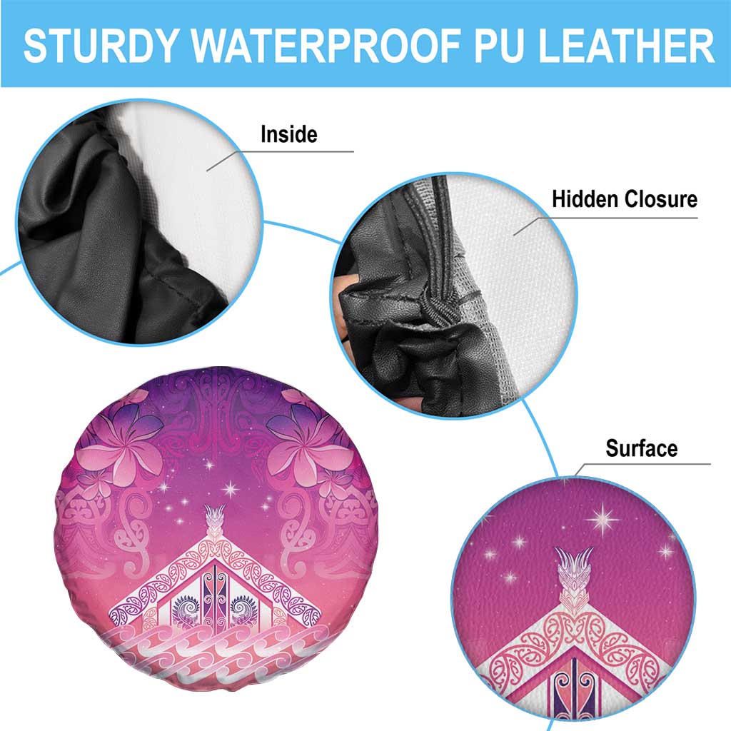 New Zealand Matariki Spare Tire Cover Maori Marae Purple Galaxy