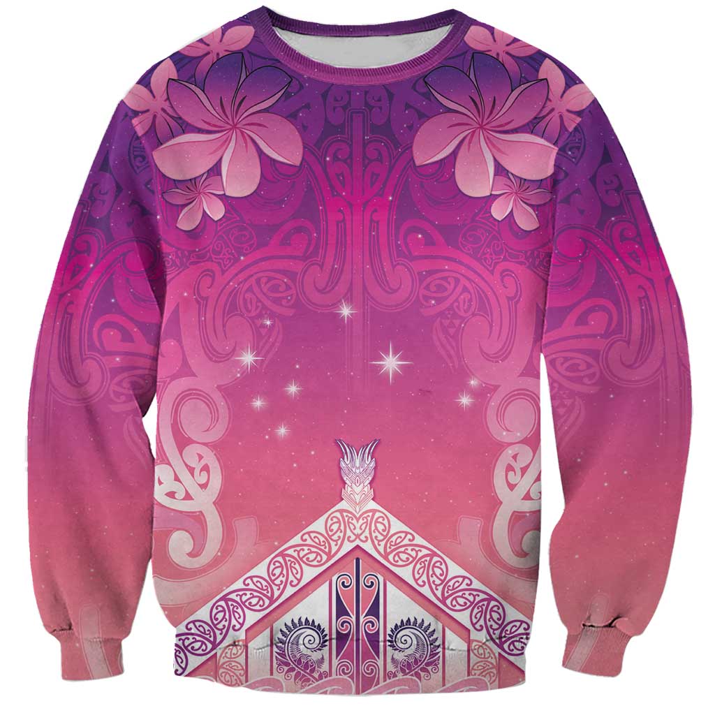 New Zealand Matariki Sweatshirt Maori Marae Purple Galaxy