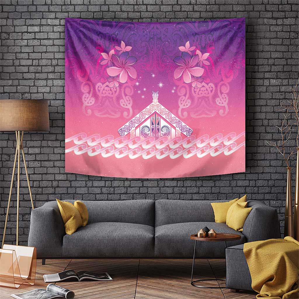 New Zealand Matariki Tapestry Maori Marae Purple Galaxy