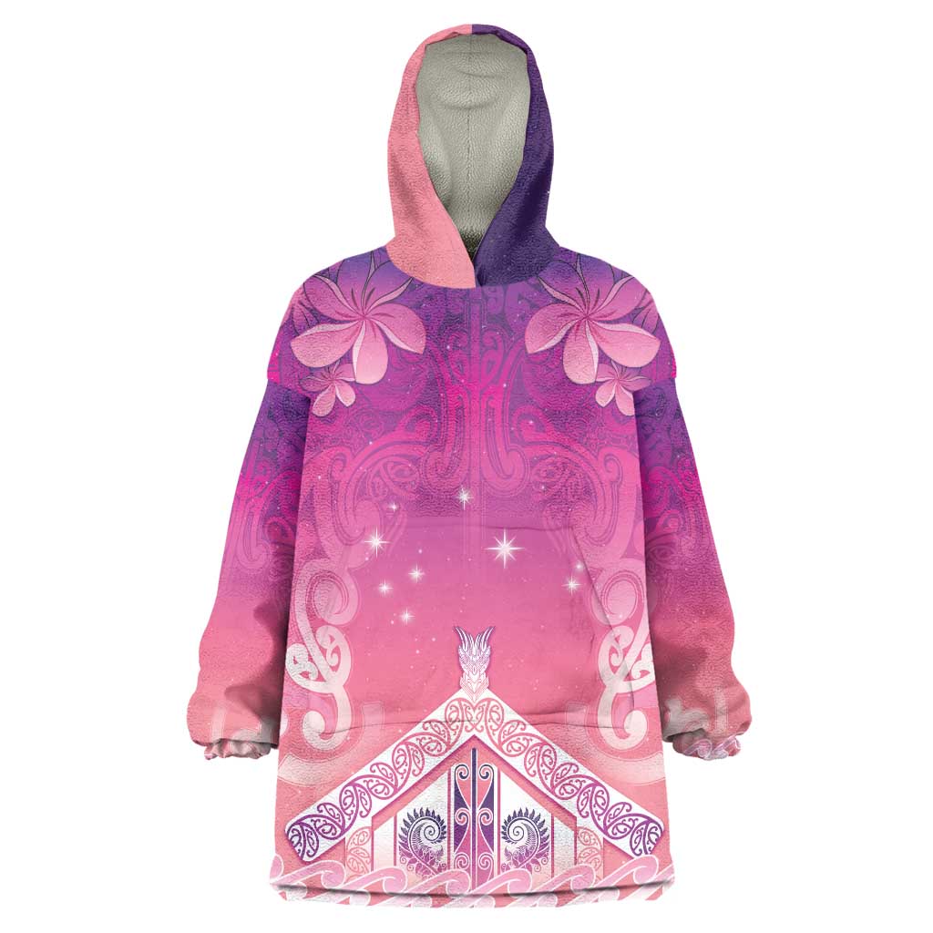 New Zealand Matariki Wearable Blanket Hoodie Maori Marae Purple Galaxy