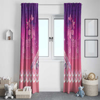 New Zealand Matariki Window Curtain Maori Marae Purple Galaxy