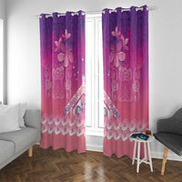 New Zealand Matariki Window Curtain Maori Marae Purple Galaxy