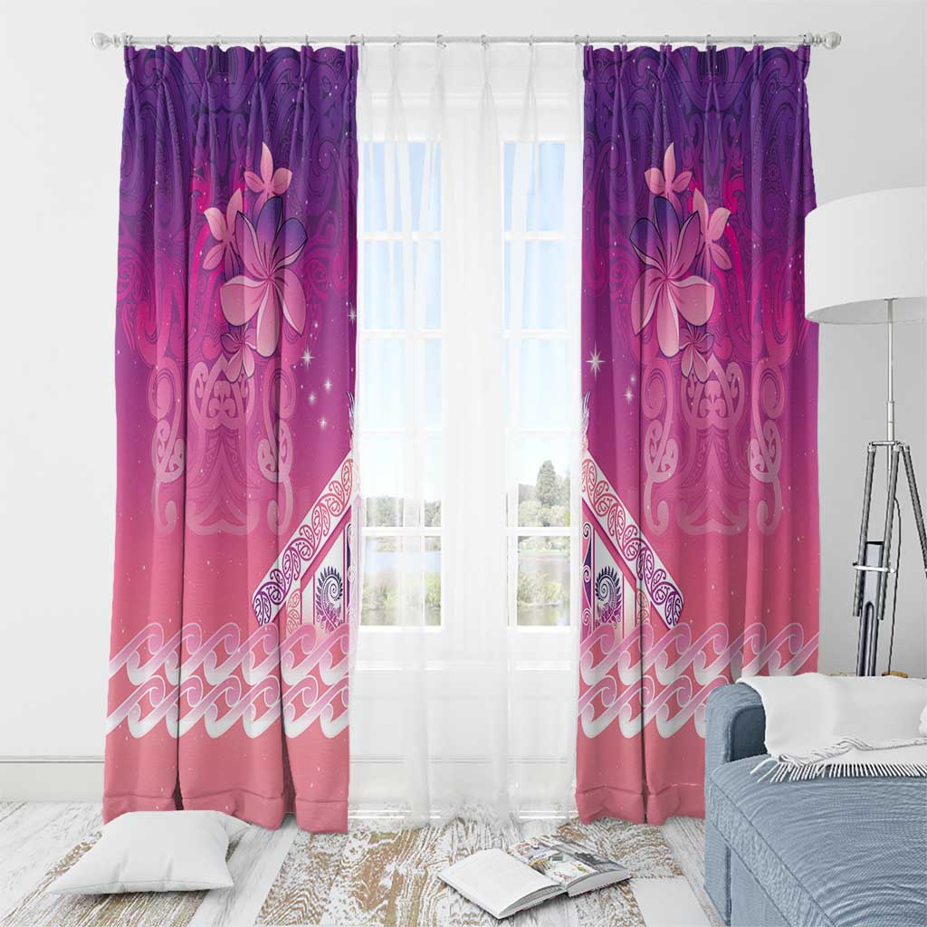 New Zealand Matariki Window Curtain Maori Marae Purple Galaxy