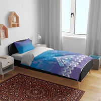 New Zealand Matariki Bedding Set Maori Marae Cyan Galaxy