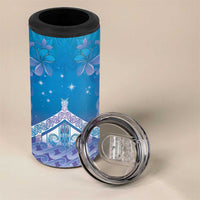 New Zealand Matariki 4 in 1 Can Cooler Tumbler Maori Marae Cyan Galaxy