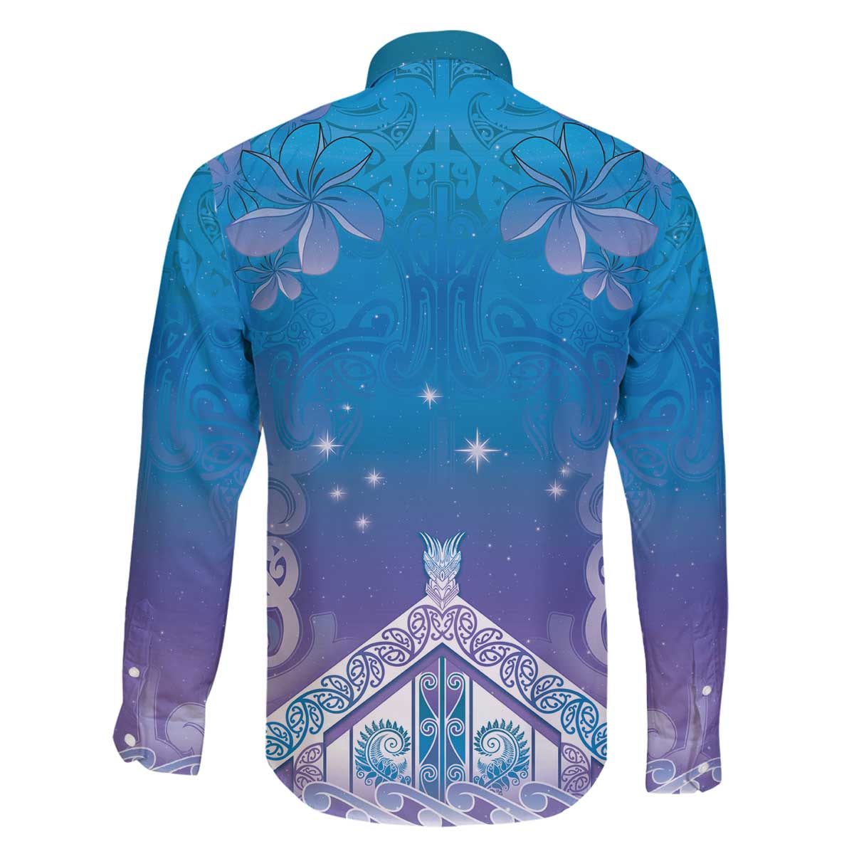 New Zealand Matariki Family Matching Off The Shoulder Long Sleeve Dress and Hawaiian Shirt Maori Marae Cyan Galaxy