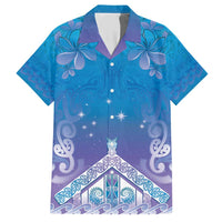 New Zealand Matariki Family Matching Short Sleeve Bodycon Dress and Hawaiian Shirt Maori Marae Cyan Galaxy