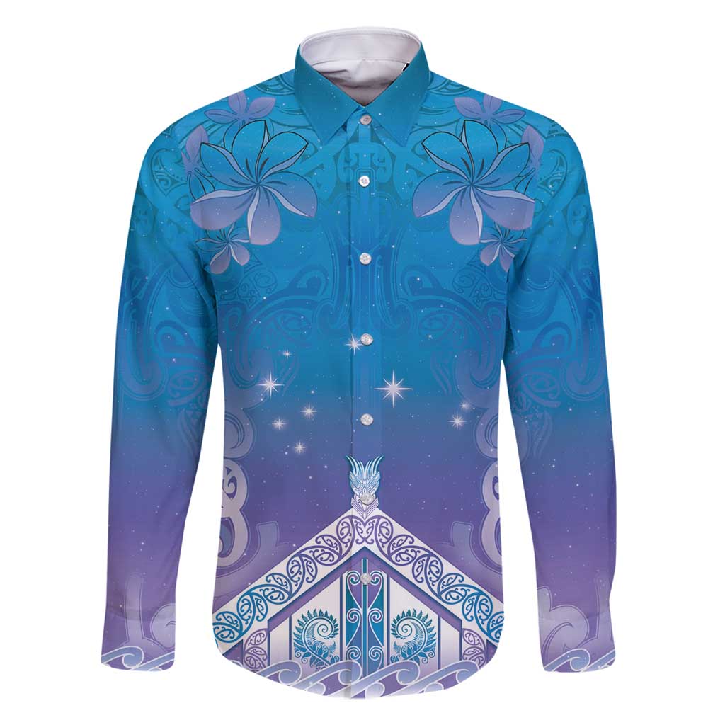 New Zealand Matariki Family Matching Summer Maxi Dress and Hawaiian Shirt Maori Marae Cyan Galaxy