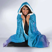 New Zealand Matariki Hooded Blanket Maori Marae Cyan Galaxy