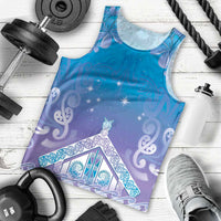 New Zealand Matariki Men Tank Top Maori Marae Cyan Galaxy