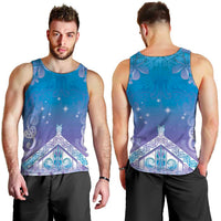 New Zealand Matariki Men Tank Top Maori Marae Cyan Galaxy