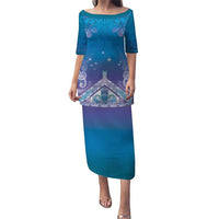 New Zealand Matariki Puletasi Maori Marae Cyan Galaxy