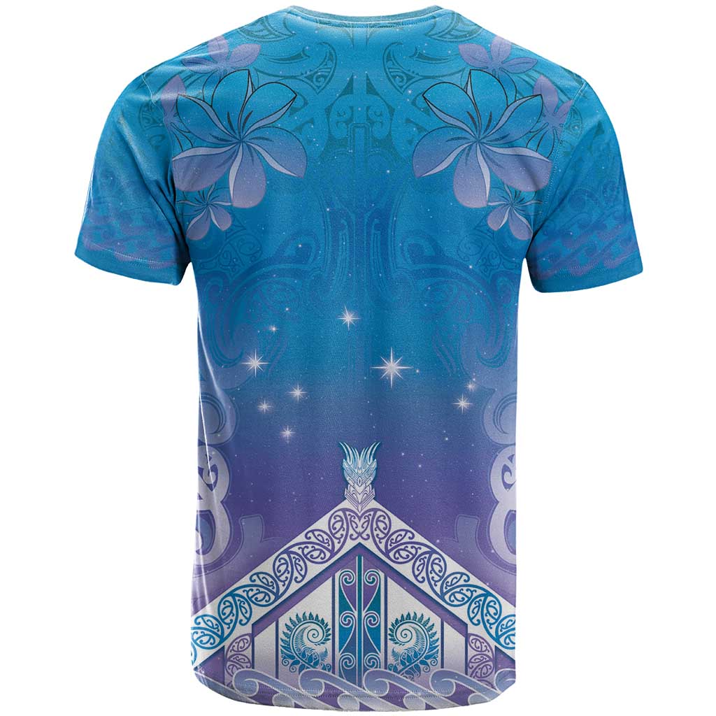 New Zealand Matariki T Shirt Maori Marae Cyan Galaxy