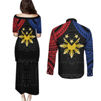 Philippines Independence Day Couples Matching Puletasi and Long Sleeve Button Shirt Proud To Be Pinoy