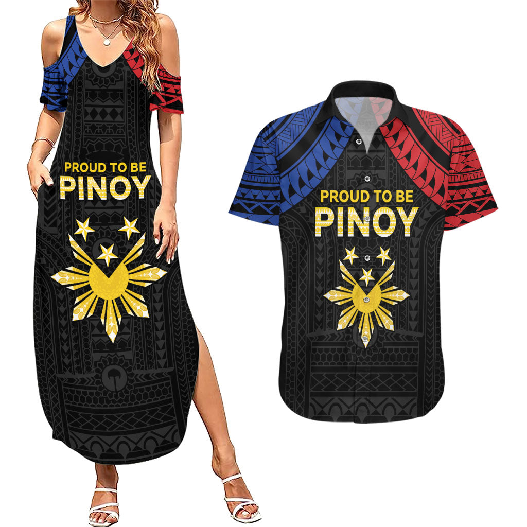 Philippines Independence Day Couples Matching Summer Maxi Dress and Hawaiian Shirt Proud To Be Pinoy