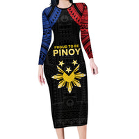 Philippines Independence Day Family Matching Long Sleeve Bodycon Dress and Hawaiian Shirt Proud To Be Pinoy