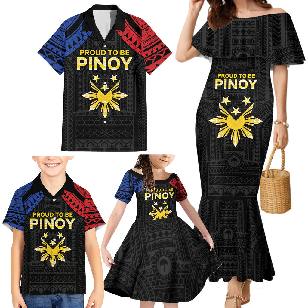 Philippines Independence Day Family Matching Mermaid Dress and Hawaiian Shirt Proud To Be Pinoy