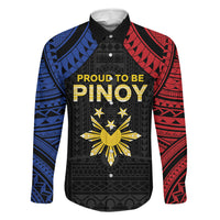 Philippines Independence Day Family Matching Puletasi and Hawaiian Shirt Proud To Be Pinoy LT05 Dad's Shirt - Long Sleeve Black - Polynesian Pride