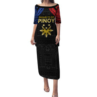 Philippines Independence Day Family Matching Puletasi and Hawaiian Shirt Proud To Be Pinoy LT05 Mom's Dress Black - Polynesian Pride