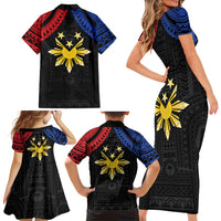 Philippines Independence Day Family Matching Short Sleeve Bodycon Dress and Hawaiian Shirt Proud To Be Pinoy LT05 - Polynesian Pride