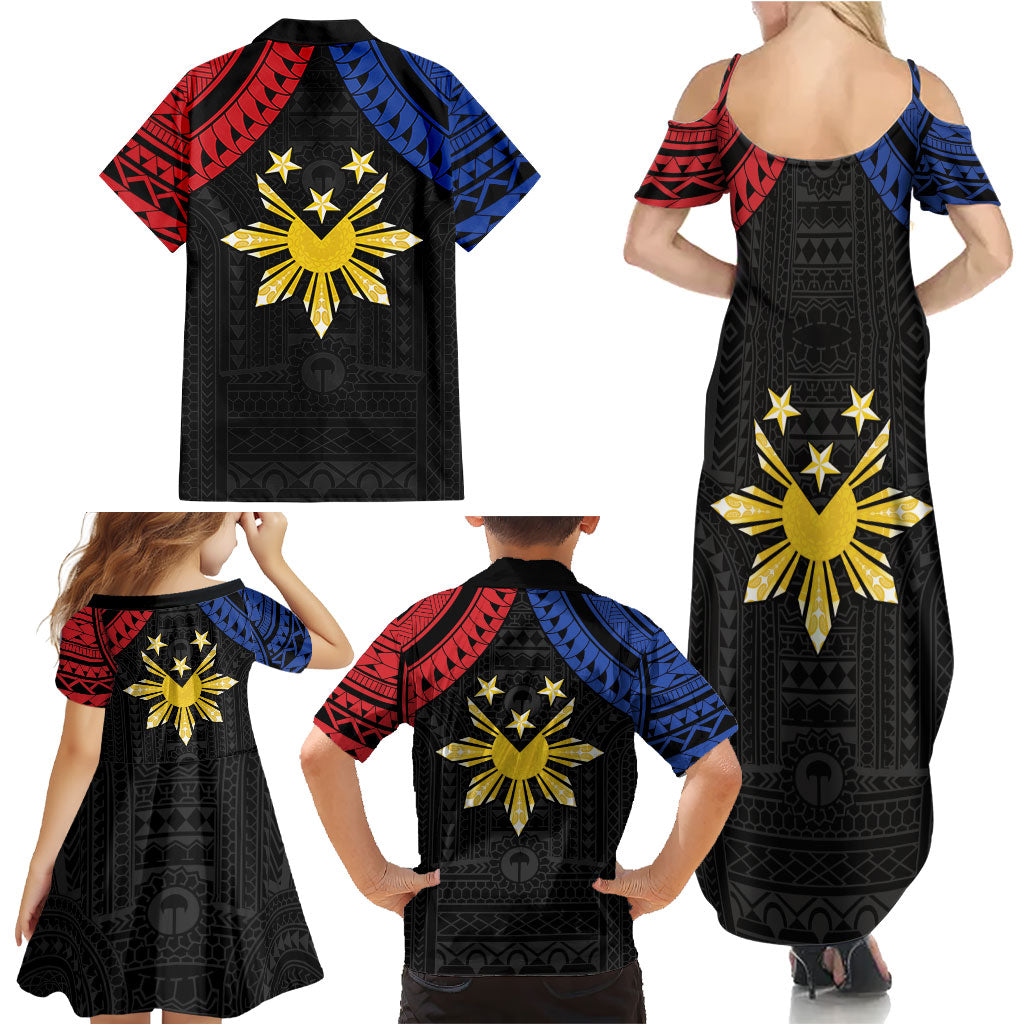 Philippines Independence Day Family Matching Summer Maxi Dress and Hawaiian Shirt Proud To Be Pinoy LT05 - Polynesian Pride