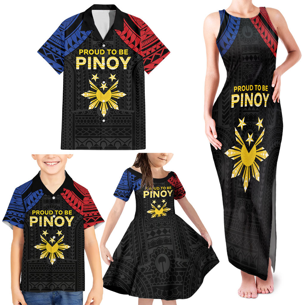 Philippines Independence Day Family Matching Tank Maxi Dress and Hawaiian Shirt Proud To Be Pinoy