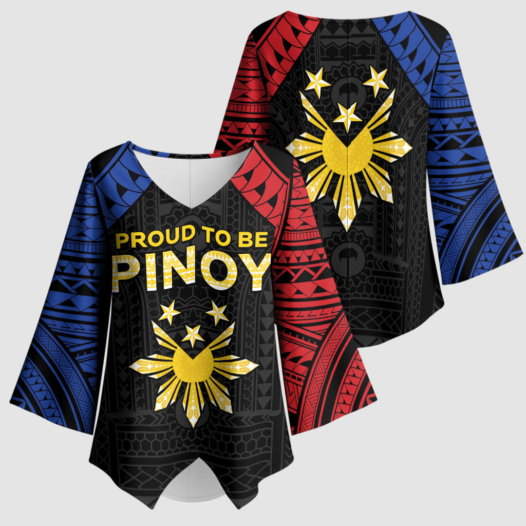 Philippines Independence Day Kimono Sleeve Blouse Proud To Be Pinoy