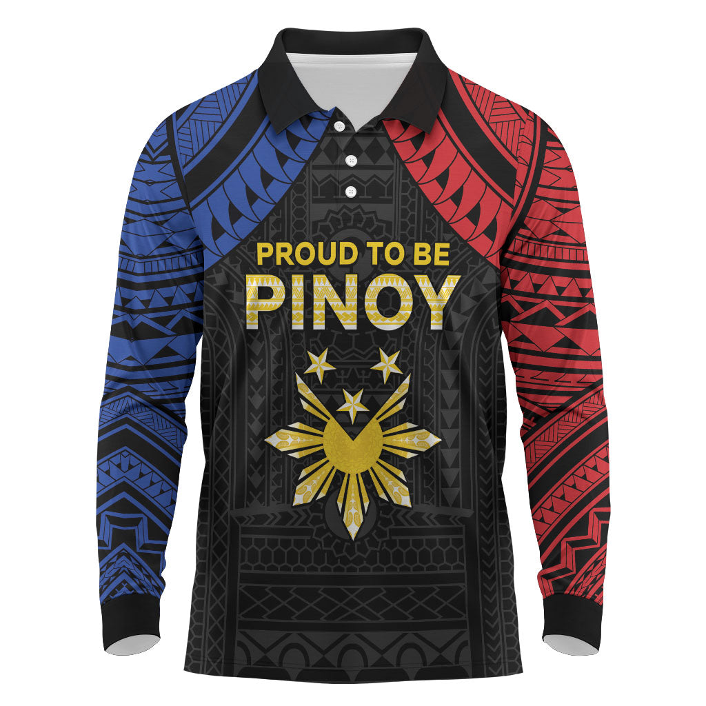 Philippines Independence Day Long Sleeve Polo Shirt Proud To Be Pinoy