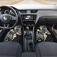 Plumeria With Black Polynesian Tattoo Pattern Car Mats