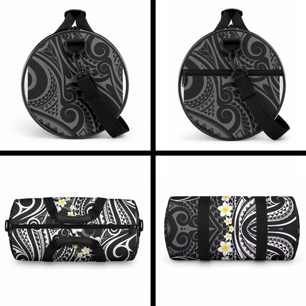 Plumeria With Black Polynesian Tattoo Pattern Duffle Bag LT05 - Polynesian Pride