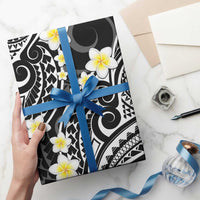 Plumeria With Black Polynesian Tattoo Pattern Wrapping Paper - Polynesian Pride