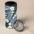 Plumeria With Blue Polynesian Tattoo Pattern 4 in 1 Can Cooler Tumbler
