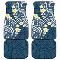 Plumeria With Blue Polynesian Tattoo Pattern Car Mats