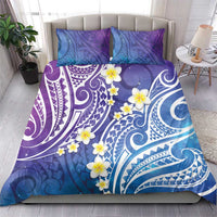 Plumeria With Galaxy Polynesian Tattoo Pattern Bedding Set