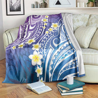 Plumeria With Galaxy Polynesian Tattoo Pattern Blanket