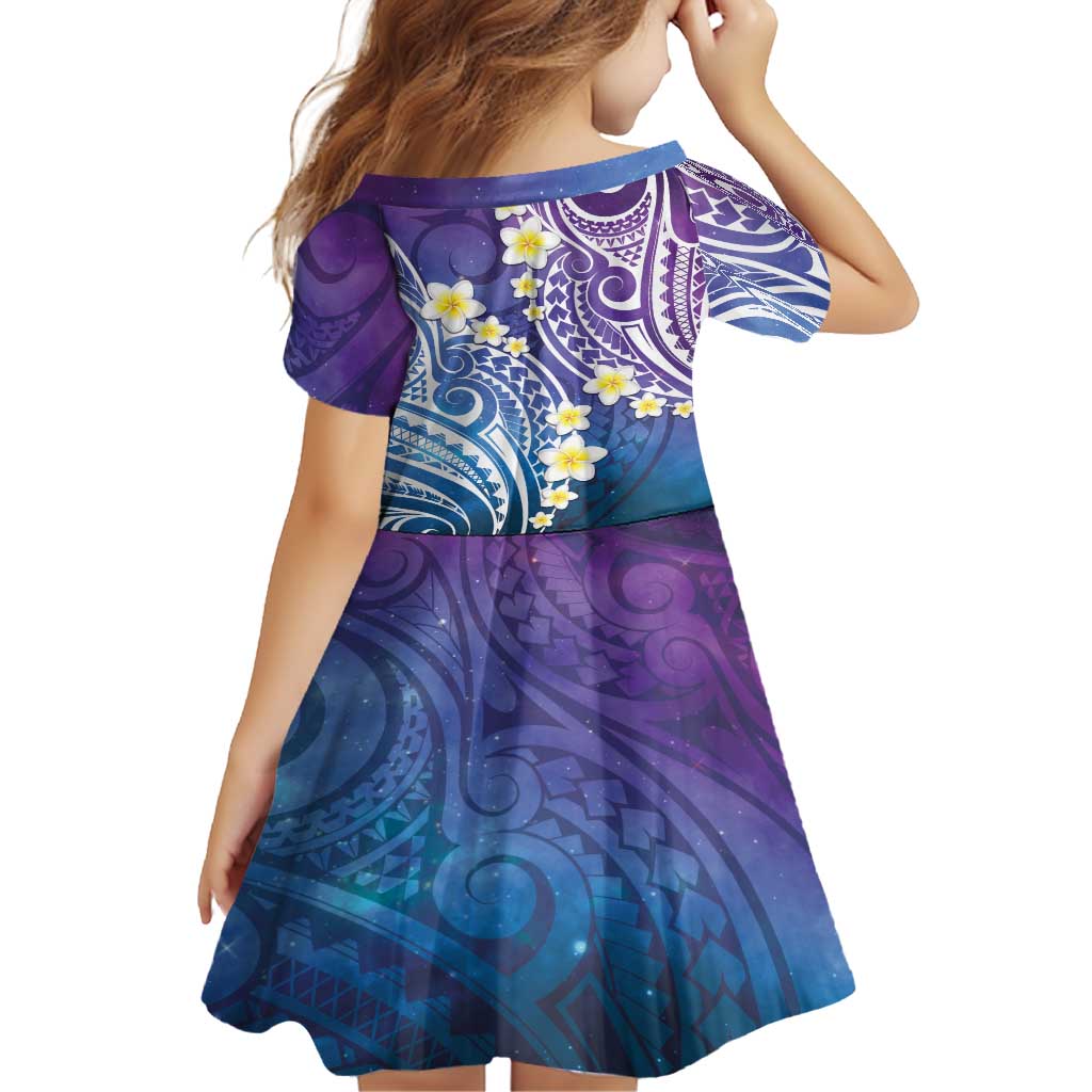 Plumeria With Galaxy Polynesian Tattoo Pattern Family Matching Tank Maxi Dress and Hawaiian Shirt LT05 - Polynesian Pride